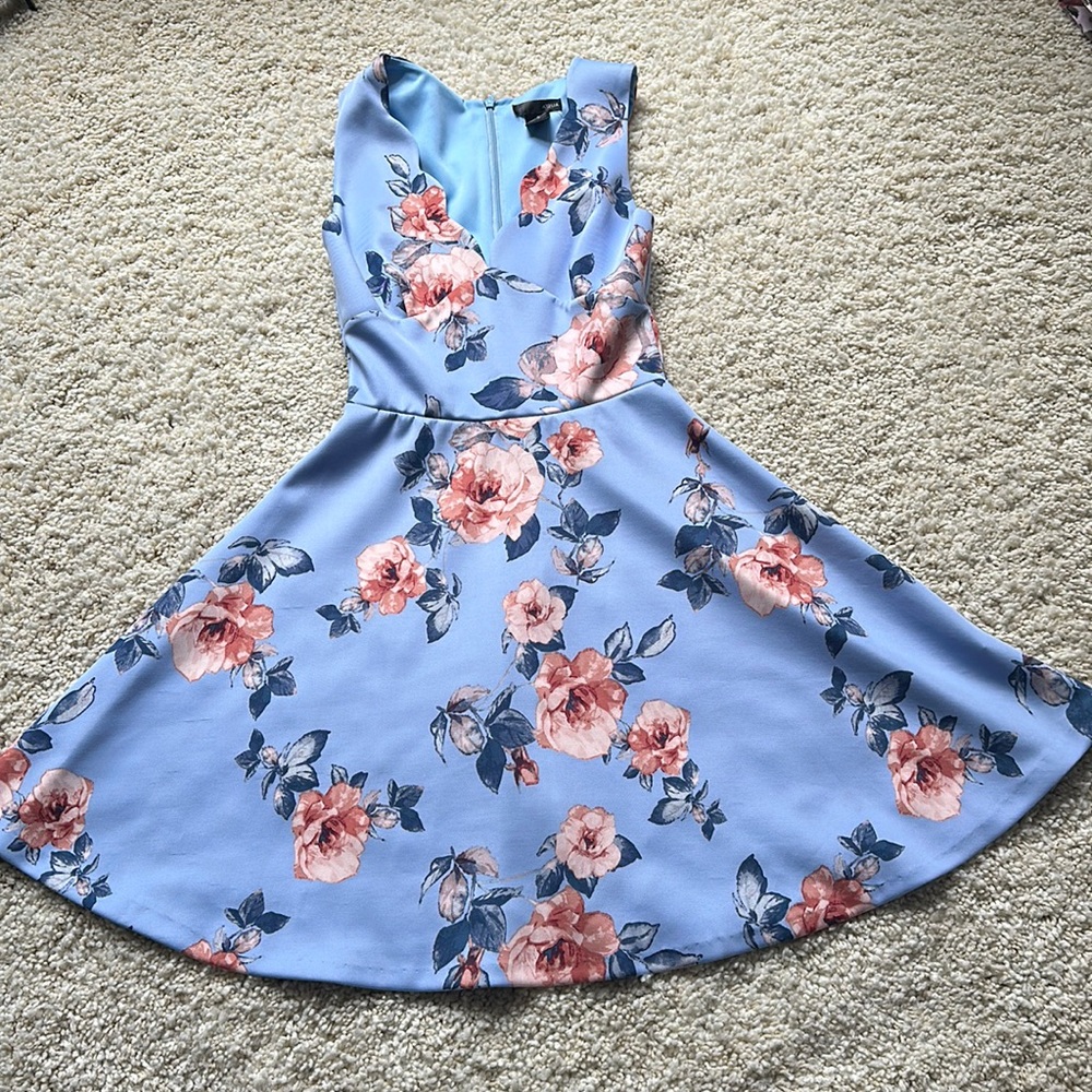 Aqua blue floral dress size S